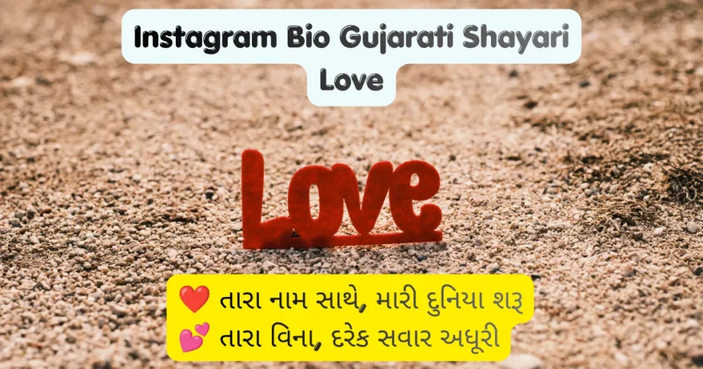 Instagram Bio Gujarati Shayari Love